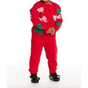 NEW ANDY & EVAN infant 3 piece sweater set in red